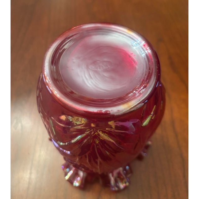 Fenton Iridescent Red Cranberry Daffodil Vase For Sale In Philadelphia - Image 6 of 10