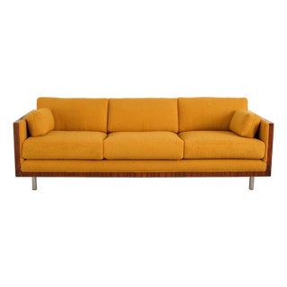 Rosewood Case Sofa in the Style of Milo Baughman, 1970s For Sale