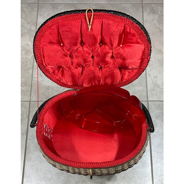 1980s Vintage Sewing Basket Mid Century Design For Sale - Image 5 of 11