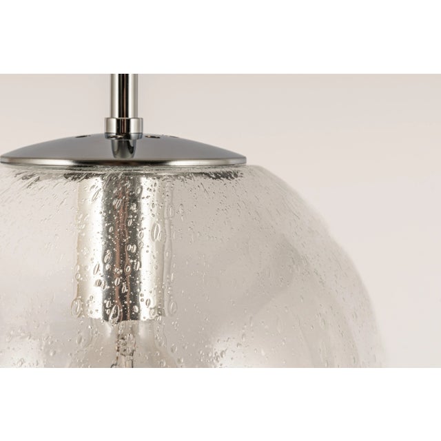 Petite Limburg Chrome with Clear Glass Ball Pendant, Germany, 1970s For Sale - Image 4 of 12