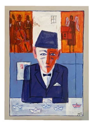 Mikolaj Malesza, A Return, 2022, Acrylic on Cardboard