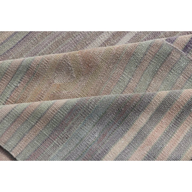 Vintage Hand Woven Turkish Paneled Kilim Vintage Rug in Earthy Tones For Sale - Image 13 of 13