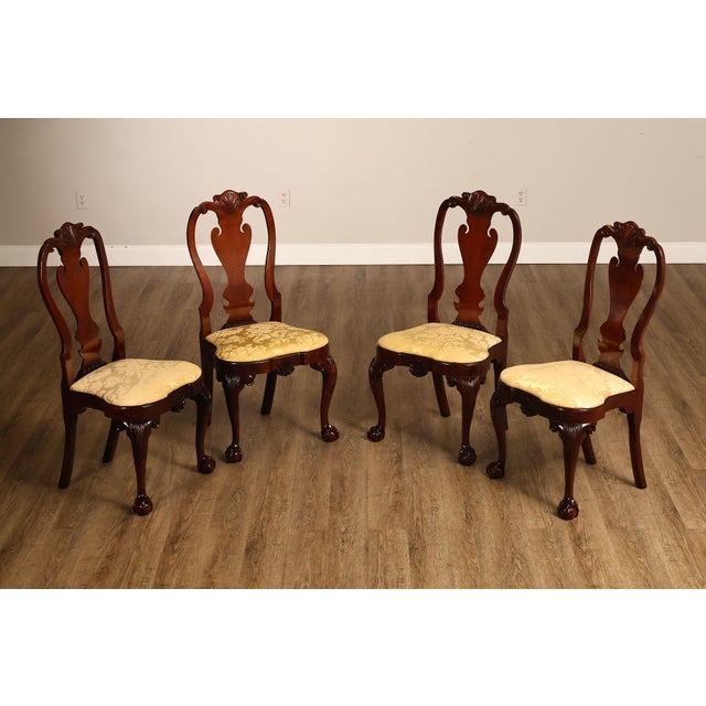 High Quality American Made Set of Four Carved Cherry Wood Dining Chairs with Ball and Claw Feet