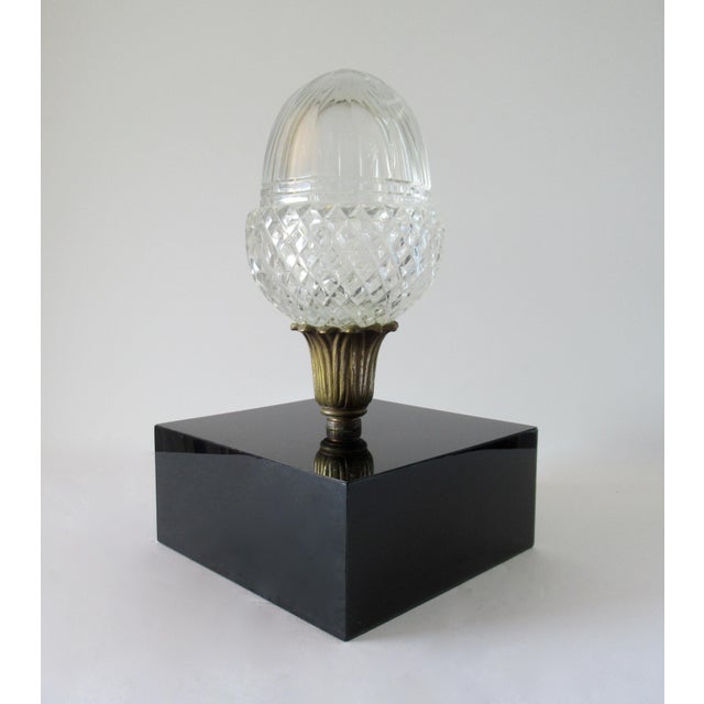 Heirloom Crystal Acorn Newel Post Finial Sculpture | Chairish