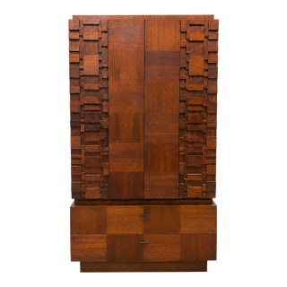 Vintage Mid-Century Modern Brutalist Gentleman’s Chest / Dresser For Sale