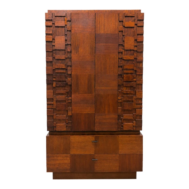 Vintage Mid-Century Modern Brutalist Gentleman’s Chest / Dresser For Sale