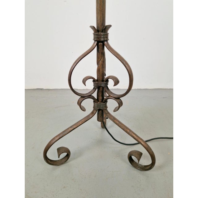 Adjustable Wrought Iron Floor Lamp, 1930s For Sale - Image 6 of 7