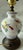 Ceramic Vintage Faience Small Table Lamp With Hand Painted Birds For Sale - Image 7 of 11