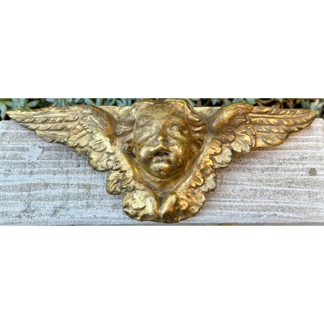 18th Century Italian Carved Giltwood Baroque Winged Angel Cherub For Sale - Image 11 of 12