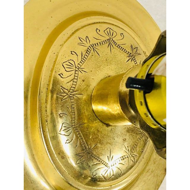 Late 20th Century Brass Table Lamp With Lions Head Knockers For Sale - Image 6 of 7