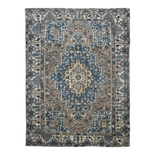 1970s Vintage Persian Handmade Wool Cotton Area Rug For Sale