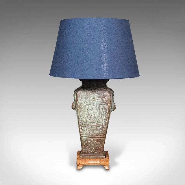 1970s 1970s Vintage Oriental Bronze Decorative Table Lamp For Sale - Image 5 of 11