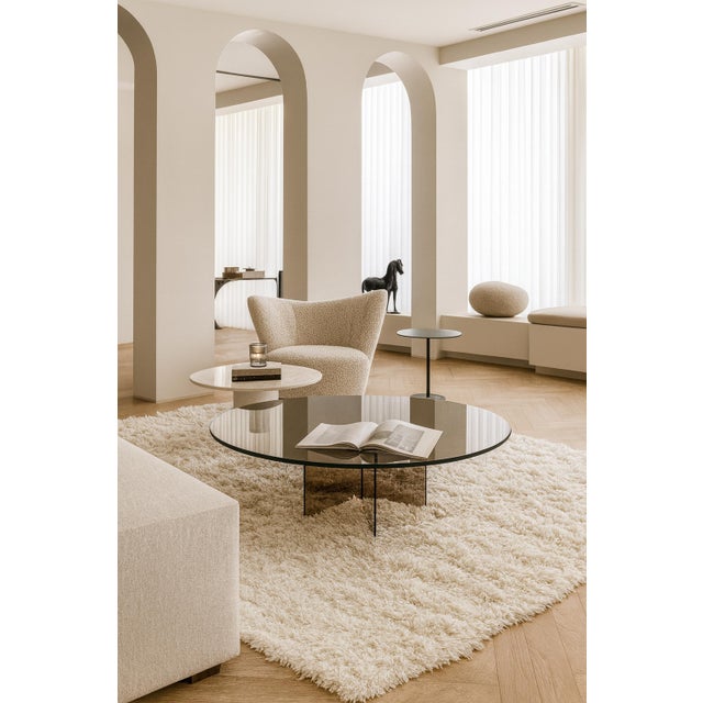 Round Smoked Glass Coffee Table by Lebanto For Sale - Image 4 of 5