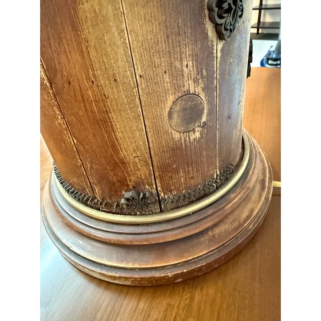 Mid 20th Century Mabro Lamp Company Carved Flower Table Lamp, Large For Sale In San Francisco - Image 6 of 12