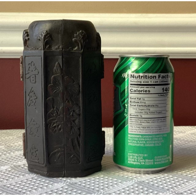 Antique Chinese Buddhist Carved Wooden Travel Triptych – Highly Detailed For Sale - Image 12 of 12