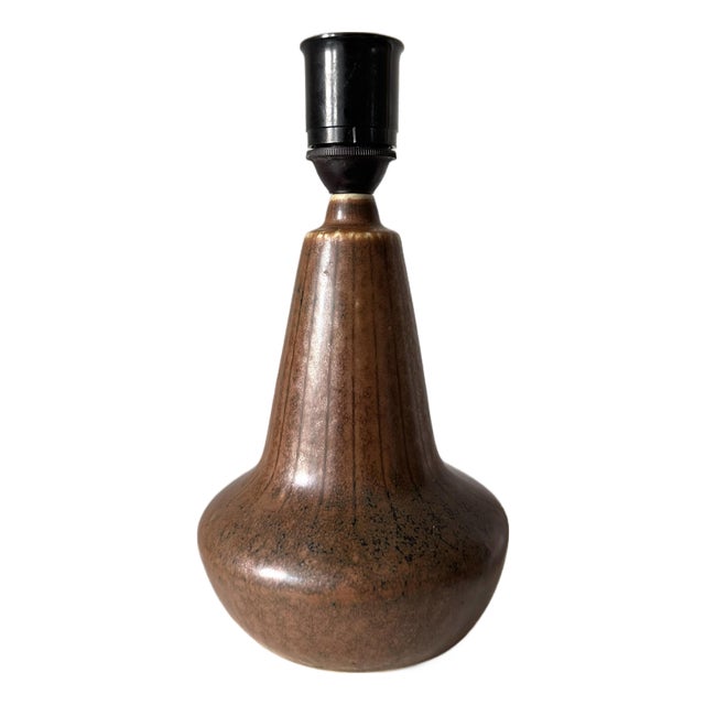 Handmade Hare Fur Glazed Table Lamp by Swedish Gunnar Nylund for Rörstrand, 1960s For Sale