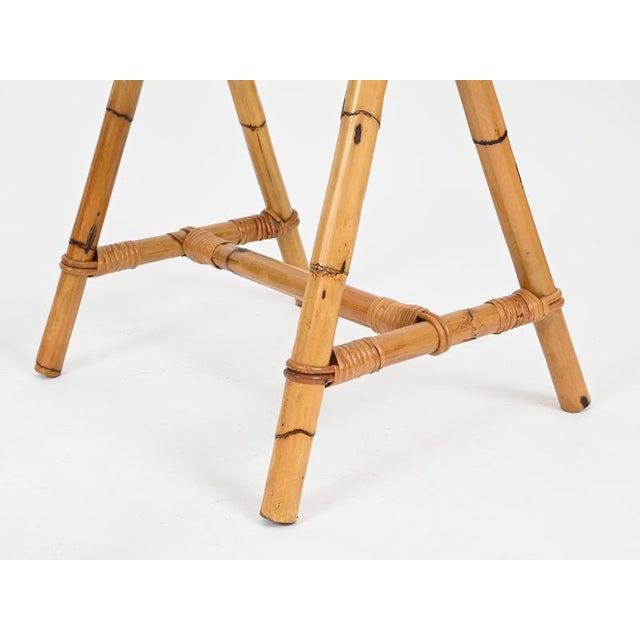 Mid-Century Trestle Desk in Bamboo and Rattan from Vivai del Sud, Italy, 1970s, Set of 2 For Sale - Image 10 of 15