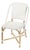 Tenor 18.5 in. Seat Height Rattan Side Dining Chair with Back, Smooth White For Sale