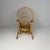 Italian modern armchair by Gerbella Torino, 1970s Honey-colored bamboo armchair with a wide, rounded, fan-shaped backrest....