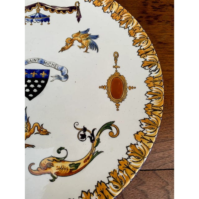 Ceramic Vintage Neoclassical French Porcelain Mont Saint Michel Wall Plate For Sale - Image 7 of 10