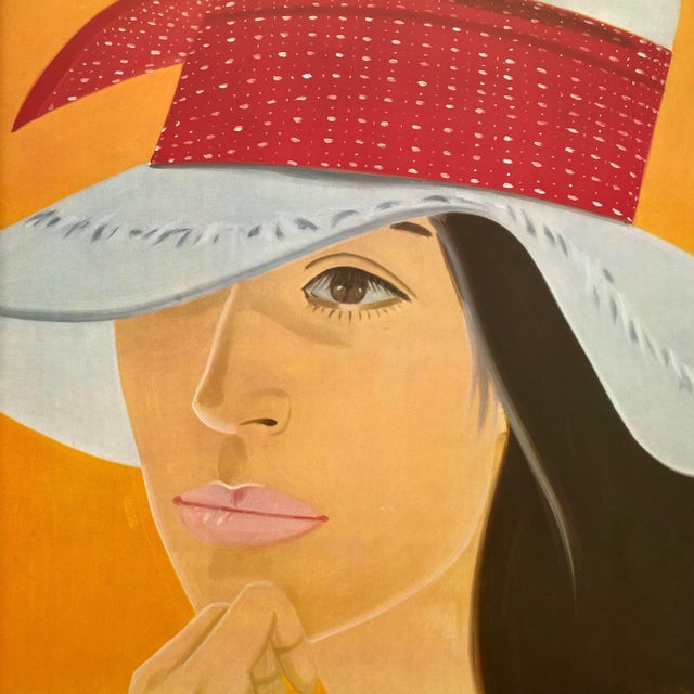 Peach Alex Katz Vintage 1980 Pop Art Lithograph Print Framed Large Modernist Exhibition Poster " Red Band " 1978 For Sale - Image 8 of 17
