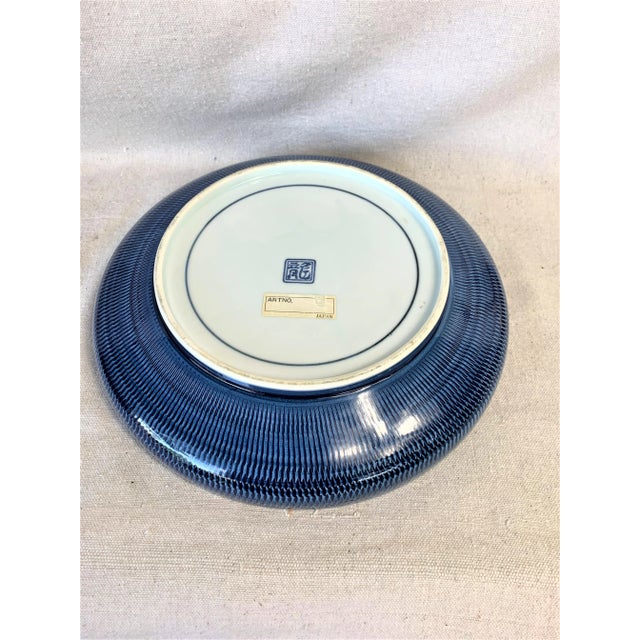 White Vintage Japanese Blue & White Art Bowl For Sale - Image 8 of 10