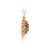 A 1960's 14k gold charm featuring a floral basket design with enameled flowers. The charm is adorned with round red...