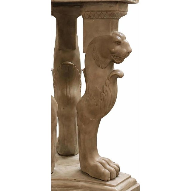 1970s Greco-Roman Style Marble Pedestals with Lion Paw Feet, 1970s, Set of 2 For Sale - Image 5 of 7