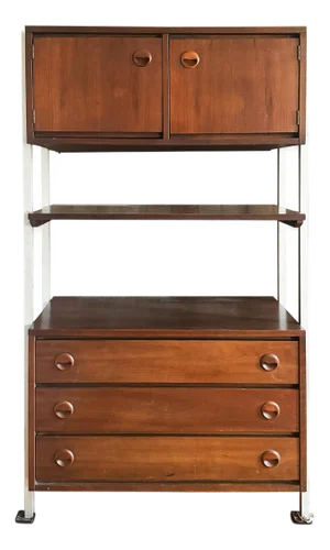 Mid Century Modern Walnut Wall Unit by Stanley