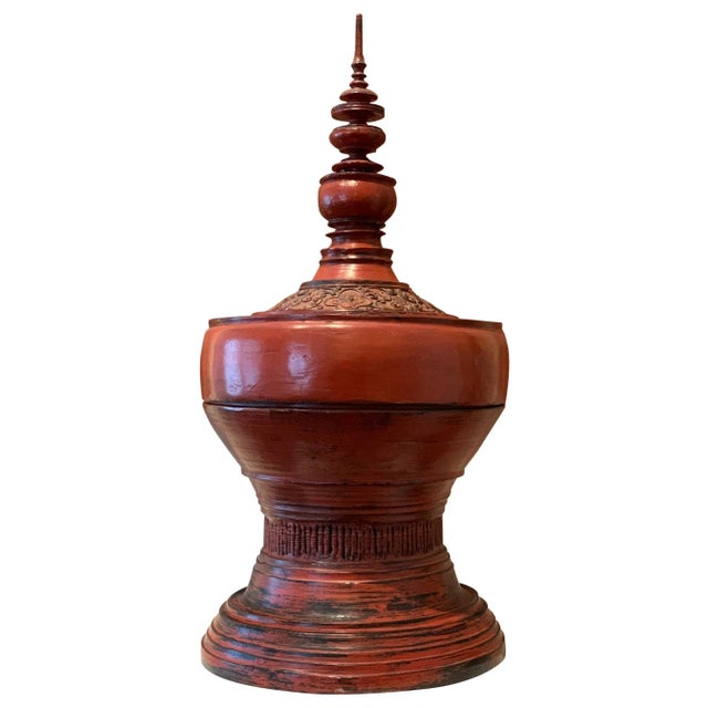 Antique Lacquer Offering Elm Bowl Southeast Asia For Sale - Image 11 of 11