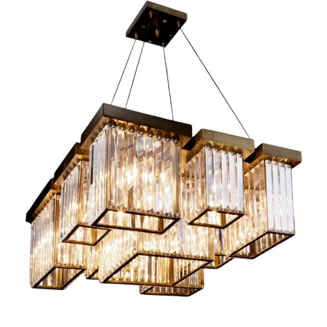 Collection Labirinto Chandelier in Metal and Crystal by Jago For Sale