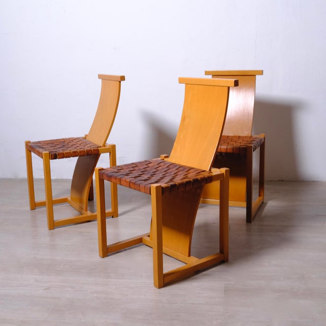 Vintage Chairs in Beech and Leather by Alvar Aalto, 1960s, Set of 3 For Sale - Image 15 of 18