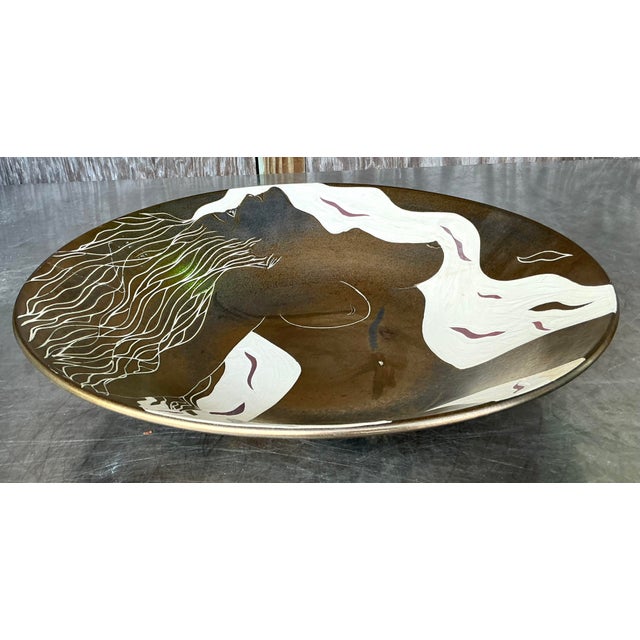 Elevate your decor with this Vintage Boho Hand Painted Nude Ceramic Bowl. Featuring a beautifully hand-painted nude design...