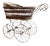 Antique Early 20th Century Wicker and Wrought Iron Baby Pram, Italy For Sale