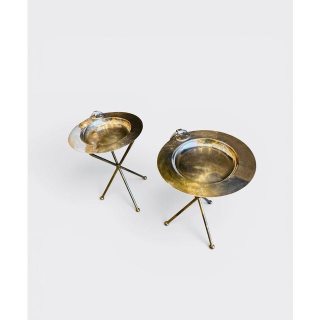 Gold Neoclassical Collapsing Side Tables, 1960s, Set of 2 For Sale - Image 8 of 12