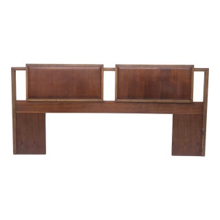 Mid-Century Modern Walnut King Size Headboard For Sale