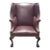 Antique Chippendale Leather Wing Chair For Sale