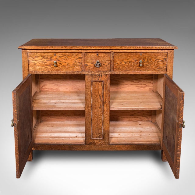 Traditional Antique Dining Cabinet, English Oak, Sideboard, Drinks Cupboard, Edwardian, 1910 For Sale - Image 3 of 12