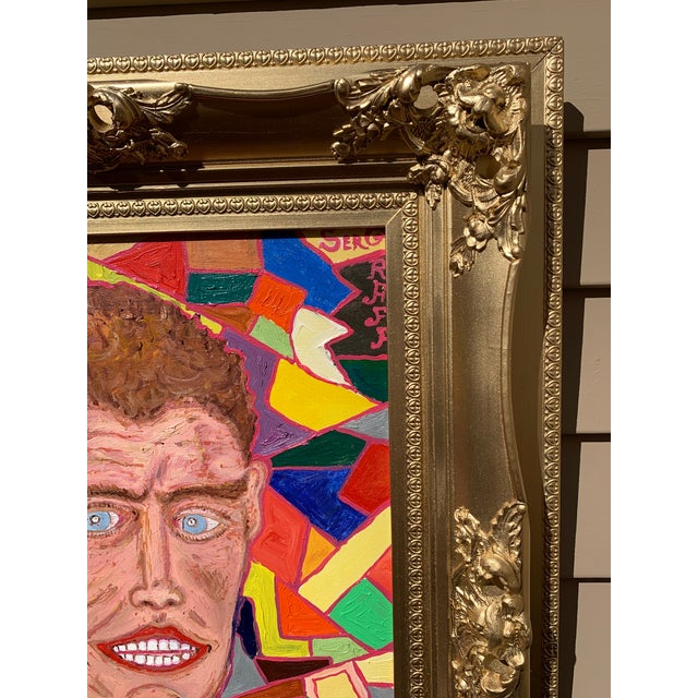 Red One-of-a-Kind Painting on Canvas "Crash Kennedy" by Serg Graff, Gold Frame, Coa For Sale - Image 8 of 10