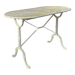 Early 20th Century French Marble Top & Iron Console / Garden / Bistro Table For Sale
