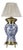 Victorian Belgian Blue and White Faience Oil Lamp, 1880 For Sale