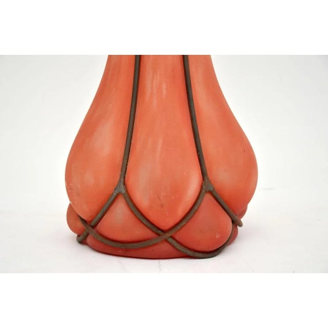 Vintage Art Deco Glass & Pewter Vase, 1930s For Sale - Image 6 of 8