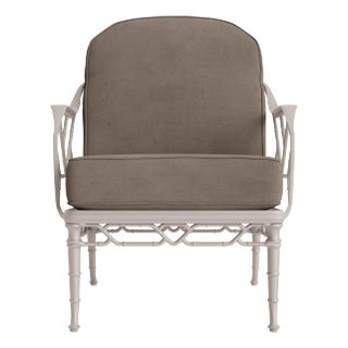 Brown Jordan Calcutta Lounge Chair, Dove frame with Fusion Taupe fabric For Sale
