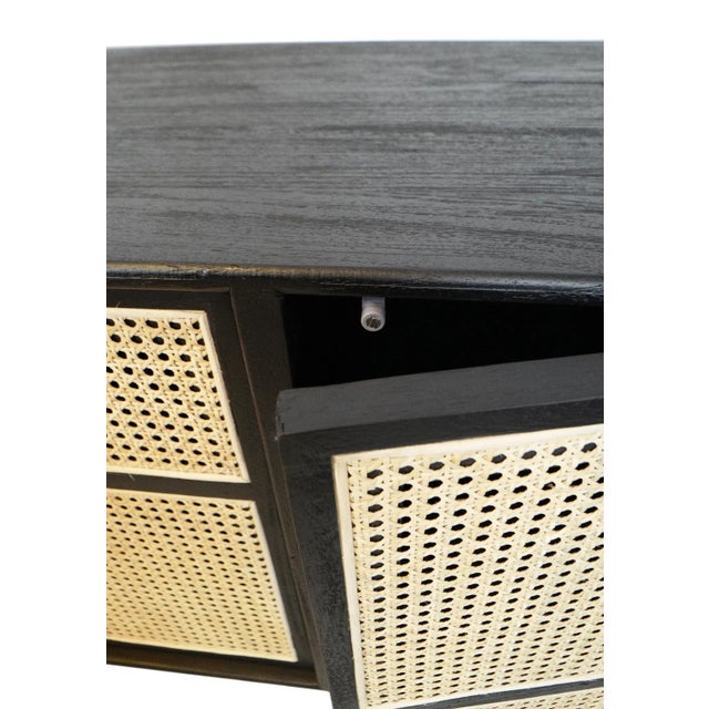 Black Deco Black & Cane Sideboard For Sale - Image 8 of 12