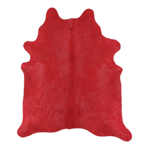 Rug & Kilim’s Contemporary Cowhide Solid Rug in Vibrant Red Hues