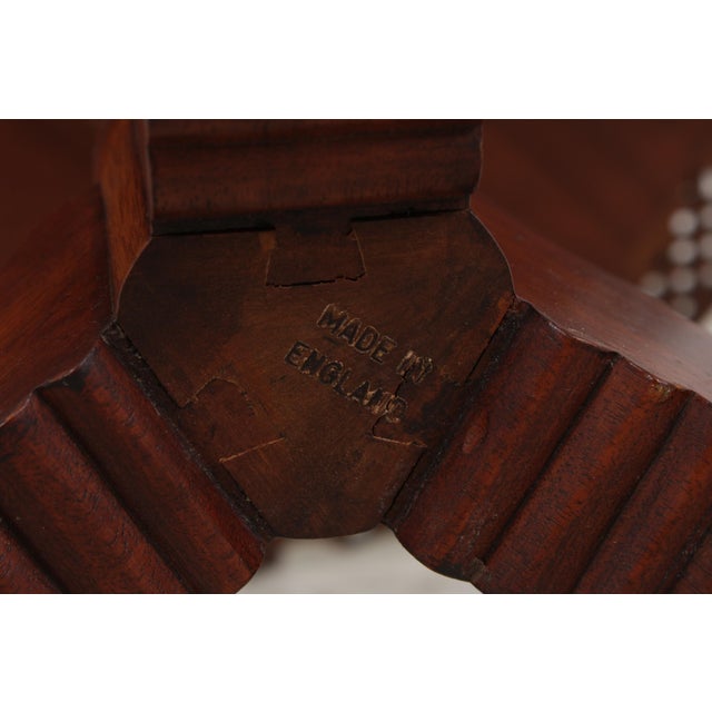 English Vintage Revolving Mahogany Pie Crust Tilt Top Table For Sale - Image 18 of 18