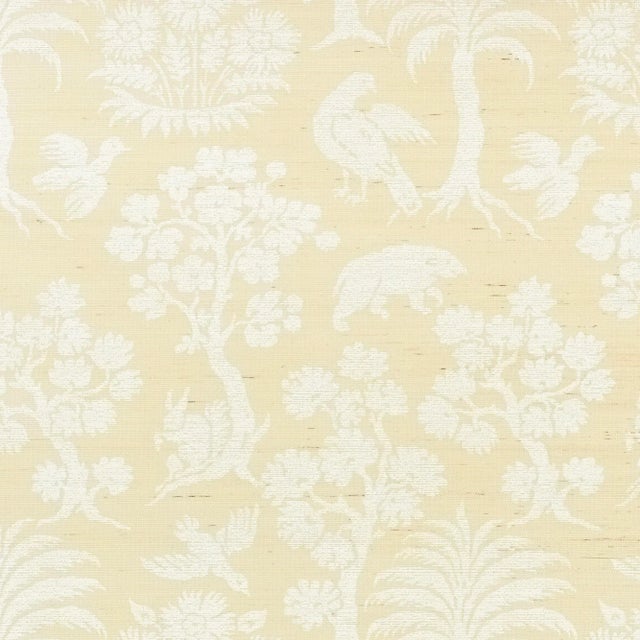 Contemporary Sample - Schumacher Woodland Silhouette Sisal Wallpaper in Ivory For Sale - Image 3 of 3