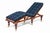 Mahogany campaign folding and adjustable daybed with three caned sections that will adjust their angle on a rachet letting...