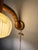 Swedish Wall Lamp in Pine Wood with Yellow and White Fabric Shade, 1980s For Sale - Image 4 of 18
