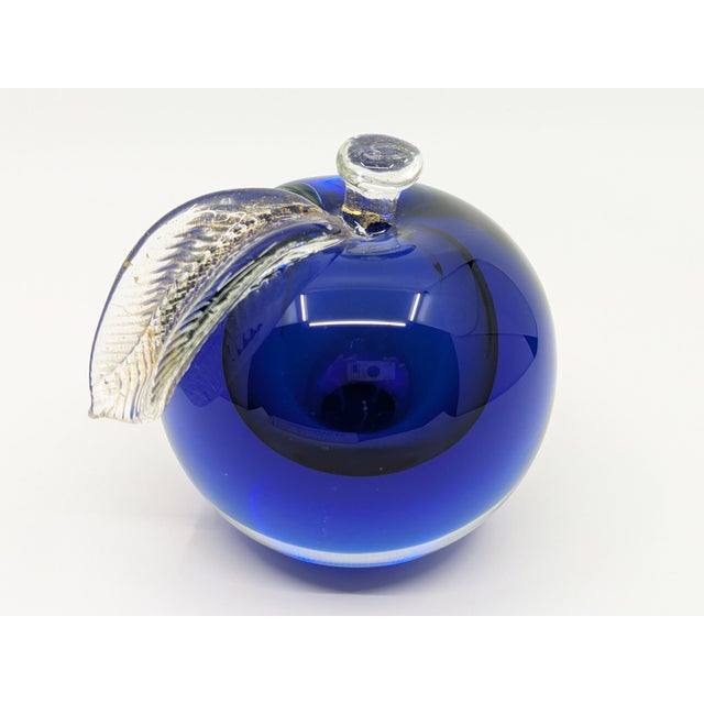 1970s Blue and Clear Sommerso Murano Glass Paperweight attributed to Seguso Vetri d'Arte, 1960s For Sale - Image 5 of 13